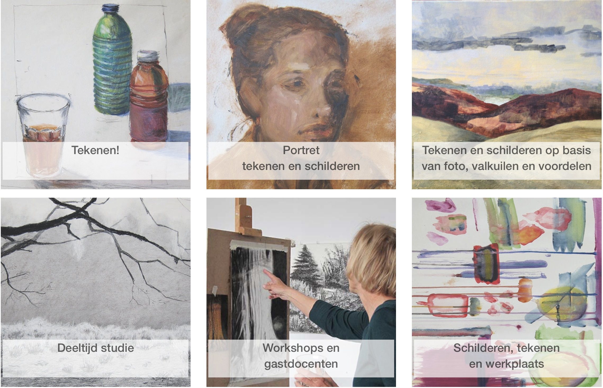 schone kunsten teken -en schilderlessen